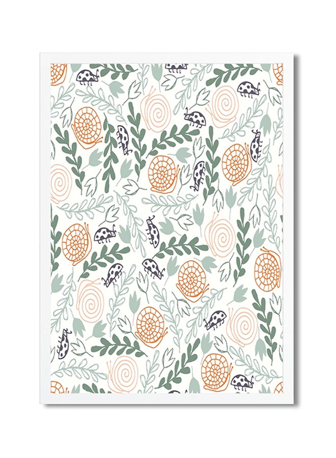 Printed Medium Poster Green Wild Nature Swirl Pattern 45x30cm 