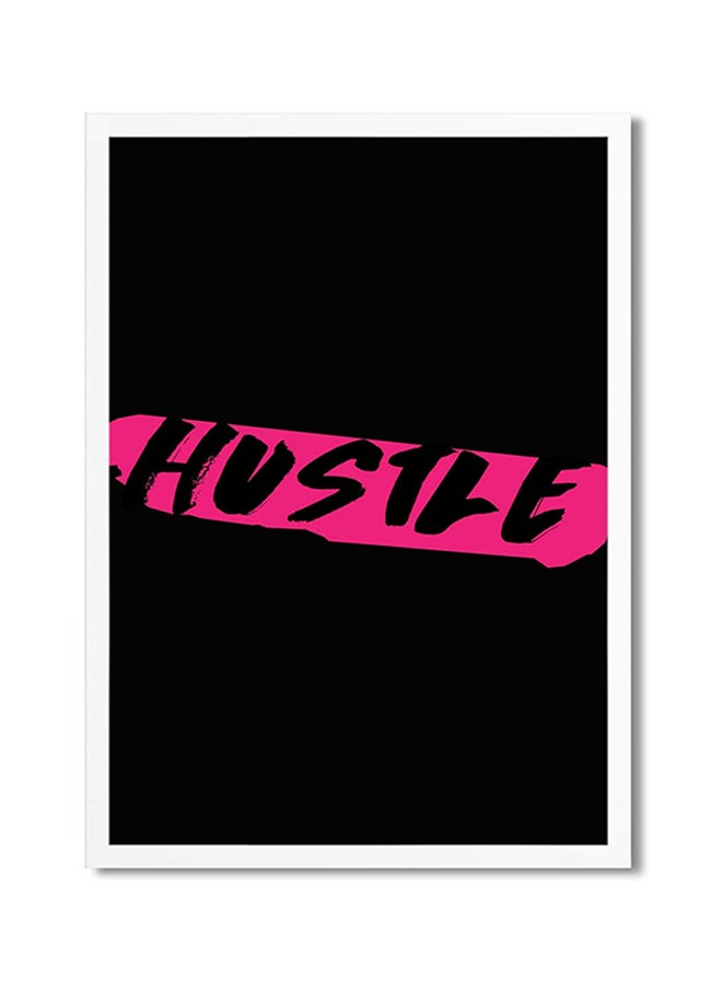 Hustle Printed Poster Black/Pink 30x20cm