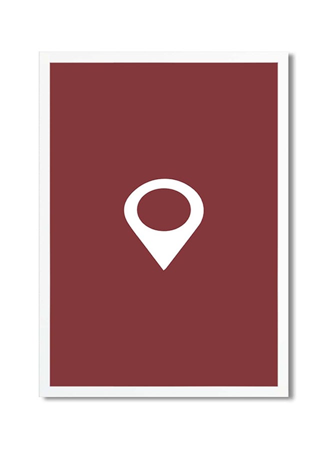 Location Printed Poster Brown/White 30x20cm 