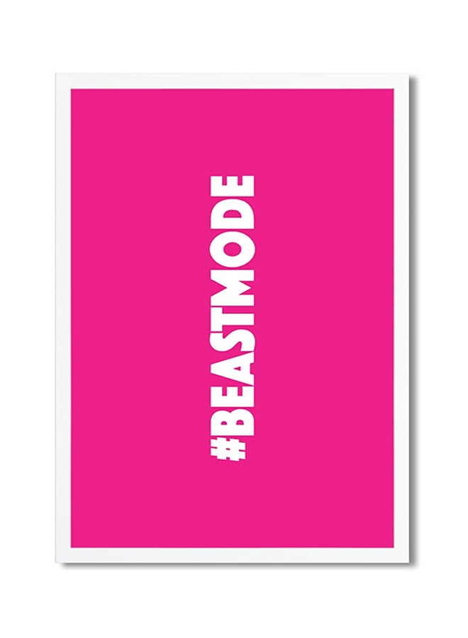 Beast Mode Printed Poster Pink/White 30x20cm 