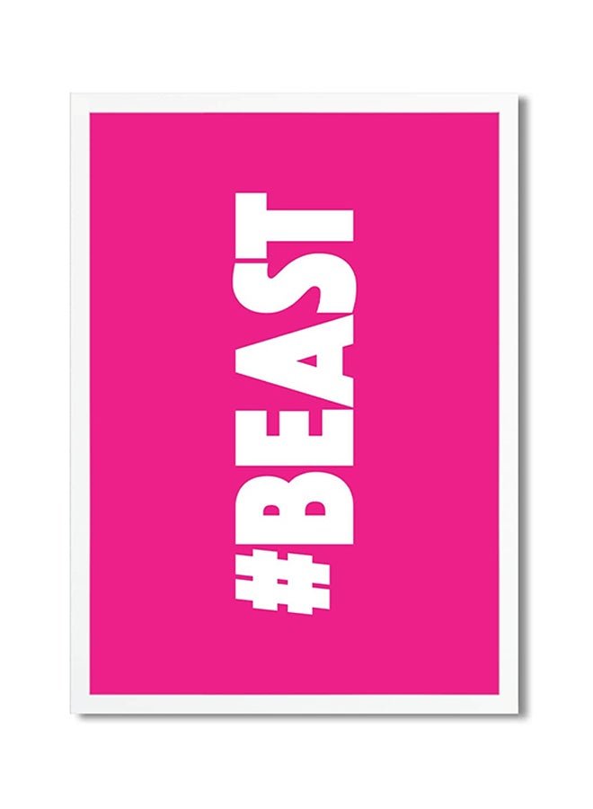 Beast Printed Poster Pink/White 30x20cm 