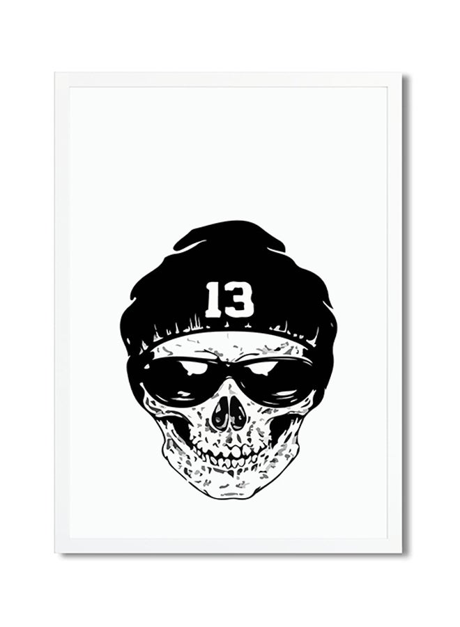 Art Printed Poster -  Cool Kid Zombie Minimal Zombie Hat Multicolour 30x20cm