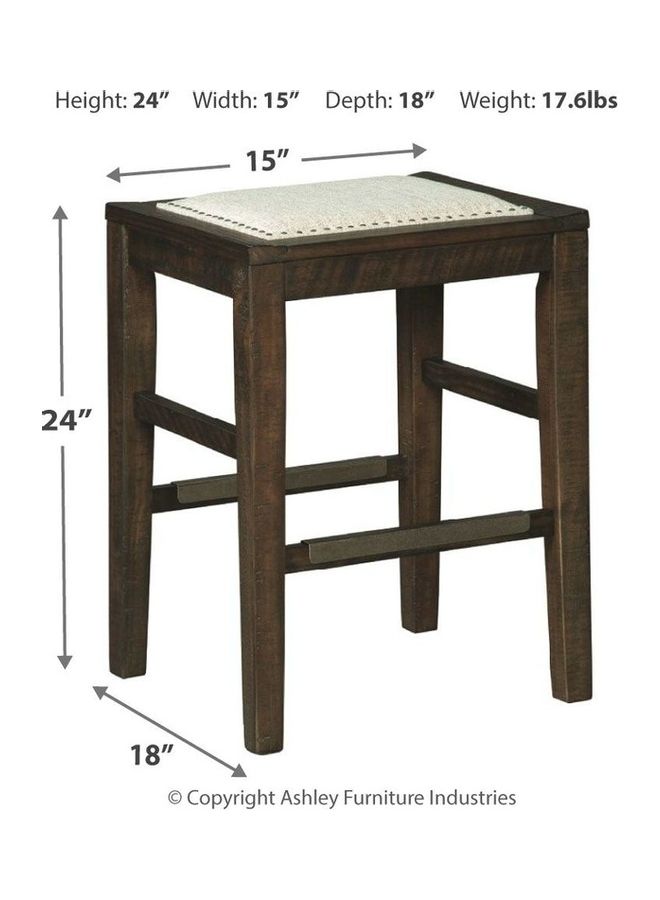 Ashley Homestore Hallishaw Bar Stool Brown 18x15x25inch 