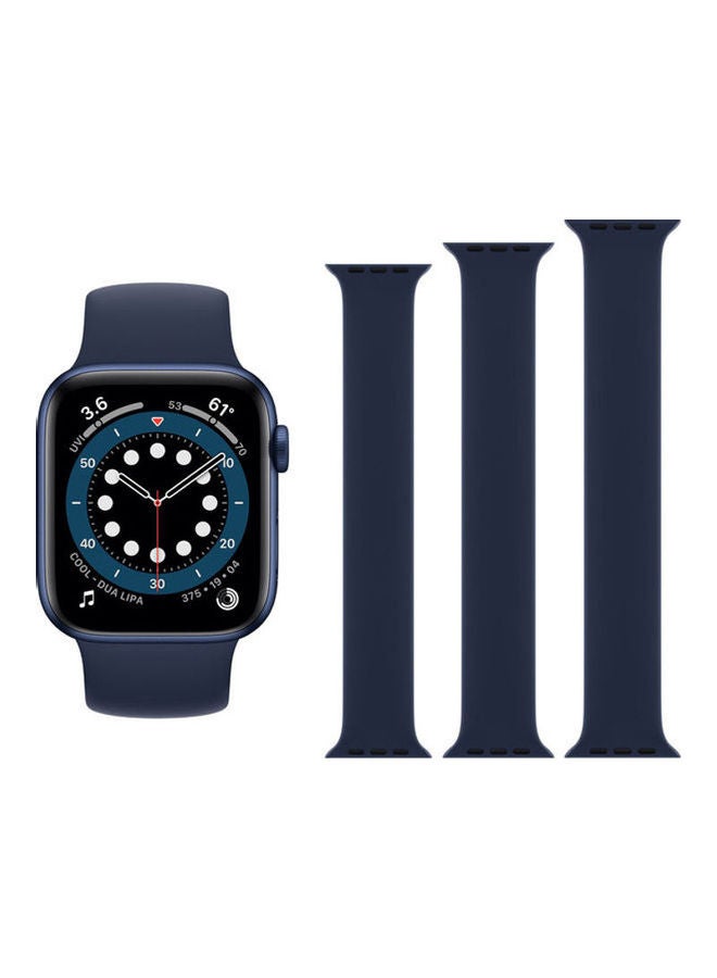 HuHa Replacement Strap Watchband For Apple Watch Series 7 45mm / 6 / SE / 5 / 4 44mm / 3 / 2 / 1 42mm Navy Blue  - Image 2