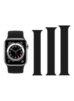 3-Piece Replacement Band For Apple Watch 1/2/3/4/5/6/SE 42/44mm Black
