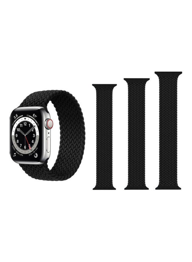HuHa - 3-Piece Replacement Band For Apple Watch 1/2/3/4/5/6/SE 42/44mm Black - Image 1