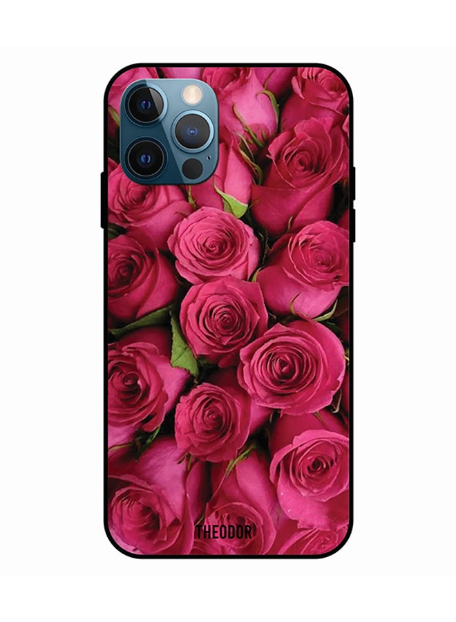 ثيودور غطاء حماية واقٍ لهاتف أبل آيفون 12 برو زهور وردية