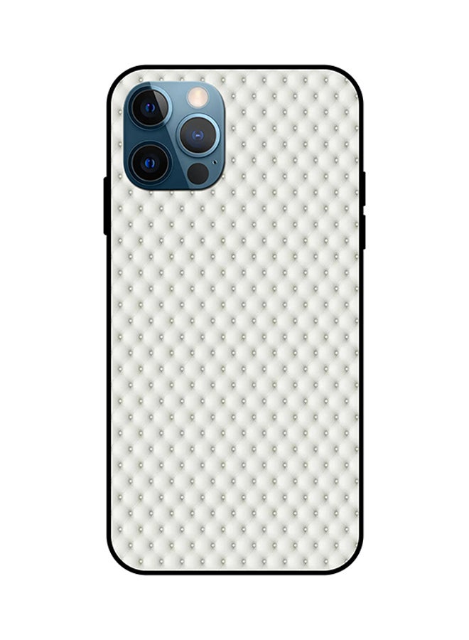 Protective Case Cover For Apple iPhone 12 Pro Max White Tufted