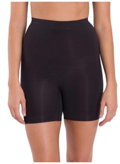 Cushioned Waistband Plain Waist Brief Shapewear Black