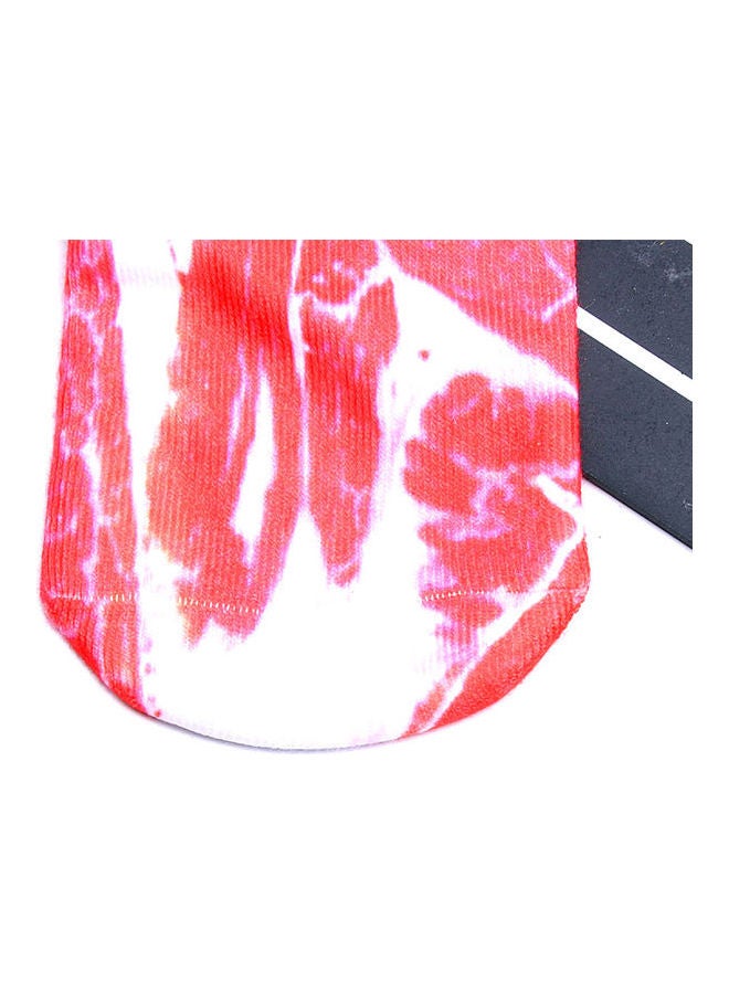 Pair Of 3D Skeleton Printed Socks Red  - Image 3