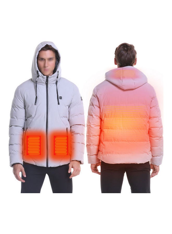 Winter Warm USB Heated Down Jacket Grey - Image 1