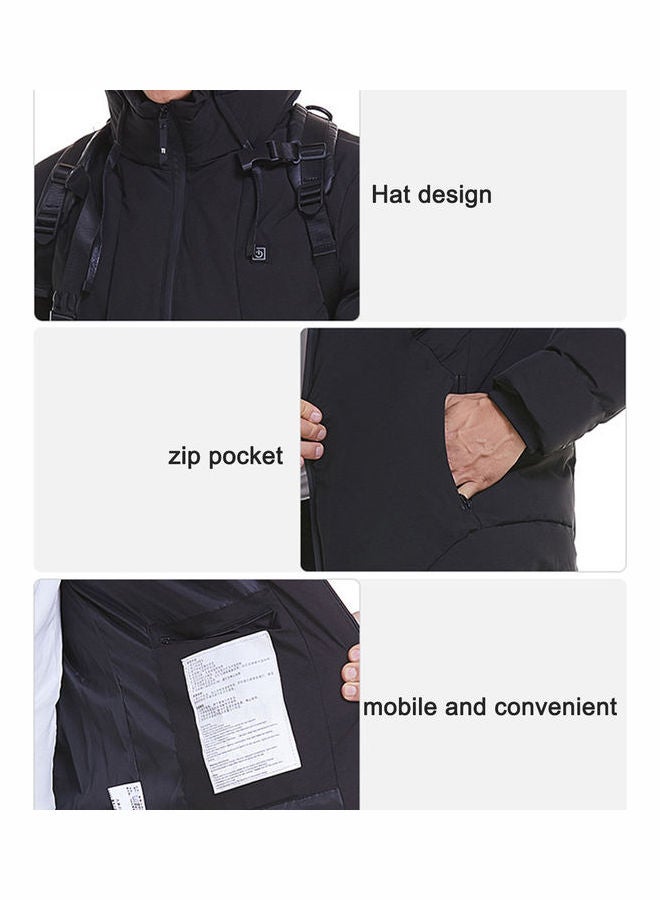 Winter Warm USB Heated Down Jacket Black  - Image 3