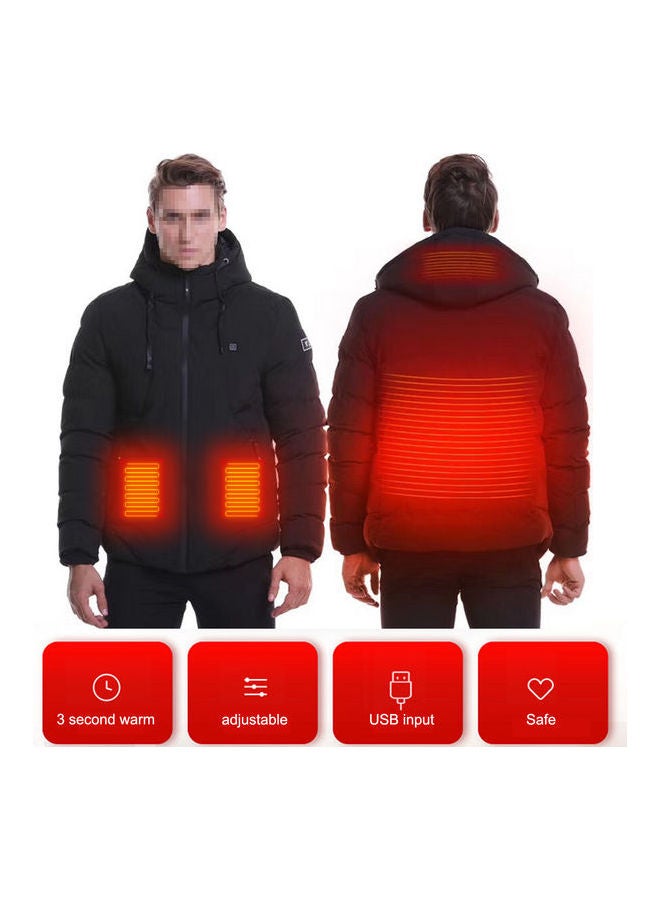 Winter Warm USB Heated Down Jacket Black  - Image 4