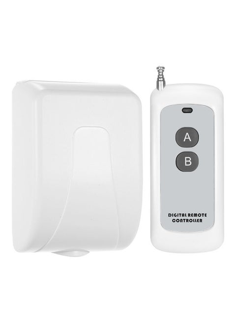 2-Piece 2-Channel Wireless Switch And RF Transmitter Remote Control Set White