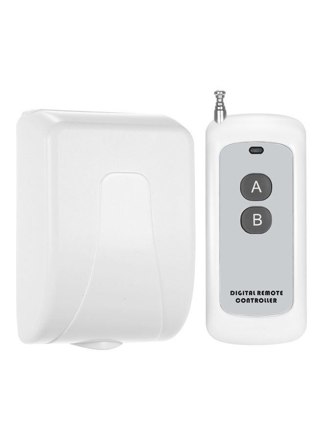Generic 2-Piece 2-Channel Wireless Switch And RF Transmitter Remote Control Set White  - Image 1