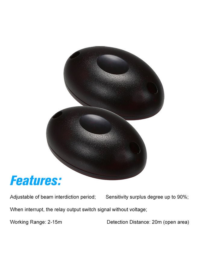 4-Piece Photoelectric Single Beam Infrared Sensors Black - Image 2