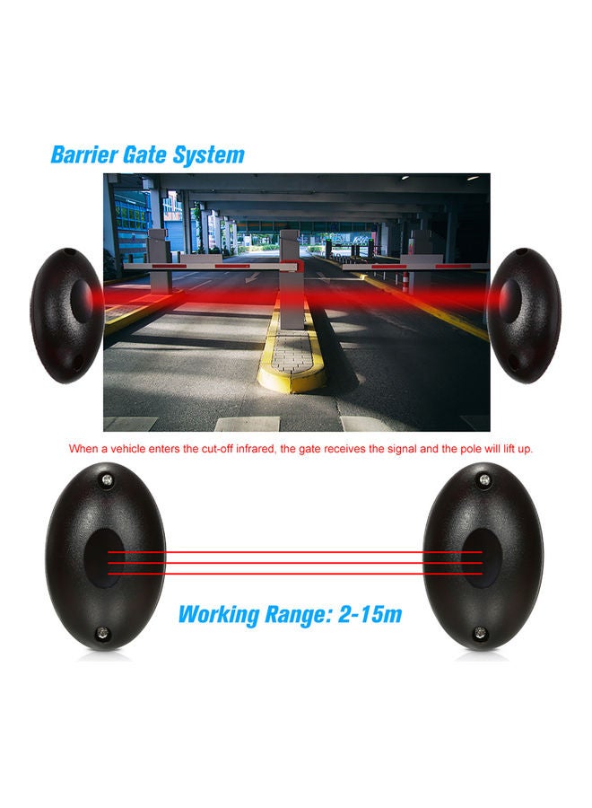 4-Piece Photoelectric Single Beam Infrared Sensors Black - Image 3