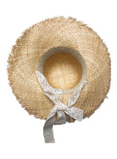 Generic Beach Raffia Straw Hat With Chin Strap Sandy  - Image 2