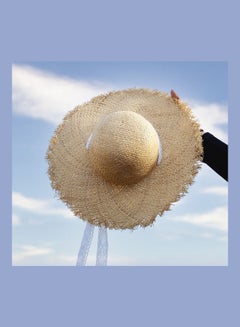 Generic Beach Raffia Straw Hat With Chin Strap Sandy  - Image 3