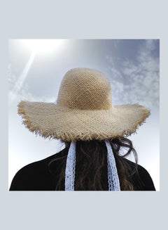 Generic Beach Raffia Straw Hat With Chin Strap Sandy  - Image 4