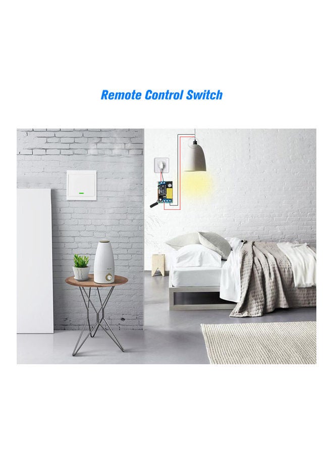 Generic 2-Piece Push Button Wall Switch And Receiver Board Set White  - Image 4