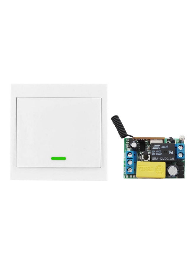 Generic 2-Piece Push Button Wall Switch And Receiver Board Set White  - Image 1