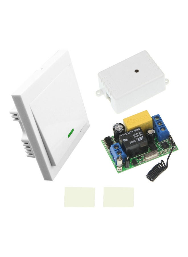 Generic 2-Piece Push Button Wall Switch And Receiver Board Set White  - Image 5