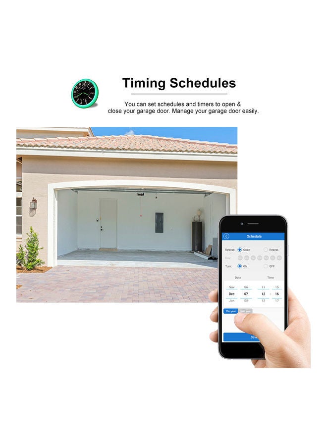 Wi-Fi Remote Control Garage Door Opener Black/White/Brown - Image 2