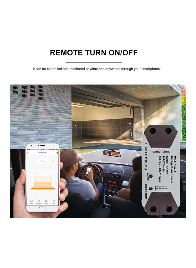 Wi-Fi Remote Control Garage Door Opener Black/White/Brown - Image 3