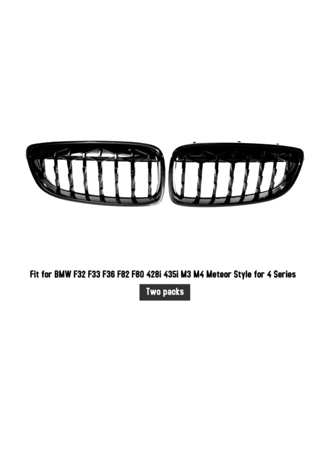 دوكولر - طقم شبكة أمامية لسيارة بي إم دبليو طراز F32, F33, F36, F82, F80, 428i, 435i, M3, M4  بتصميم النيزك للسلسلة 4 مكون من قطعتين - Image 1