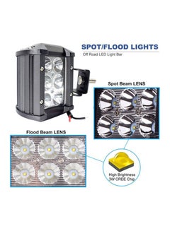 Sharpdo 2-Piece Led Light Bar 18W 4-Inch Flood Driving Fog  - Image 3