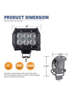 Sharpdo 2-Piece Led Light Bar 18W 4-Inch Flood Driving Fog  - Image 5