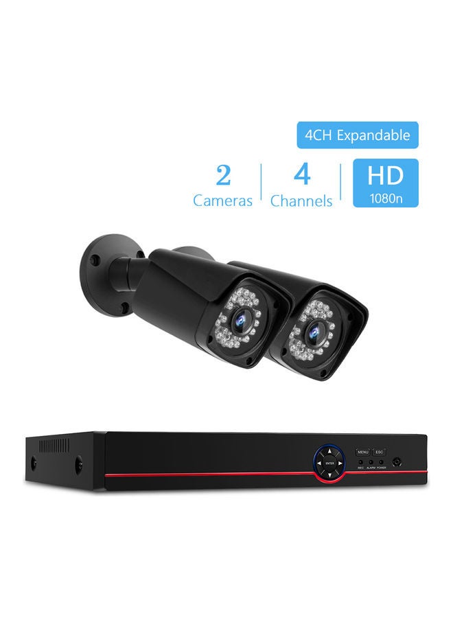 9-Piece Security System Set Black/Red  - Image 2