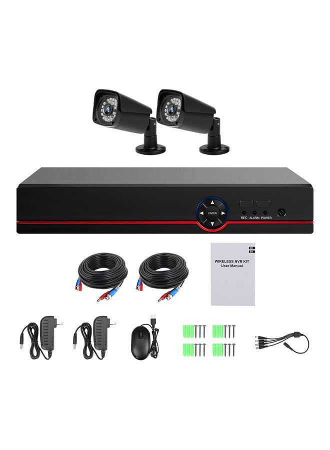 9-Piece Security System Set Black/Red  - Image 1