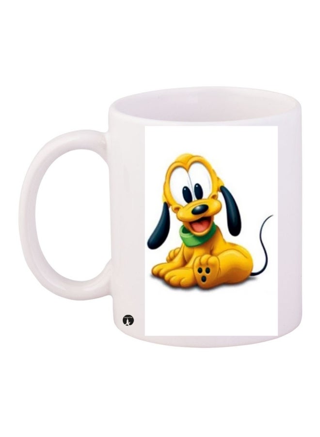 بي بي قدح قهوة مطبوع أبيض/أصفر