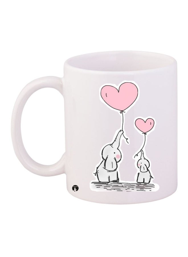 Printed Coffee Mug White/Pink