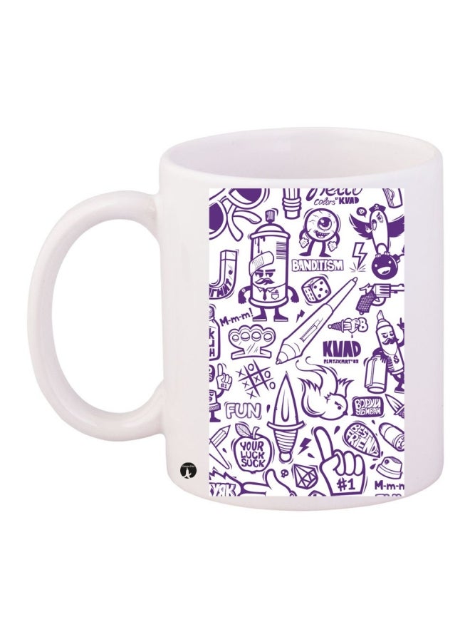 BP Ceramic Coffee Mug White/Purple