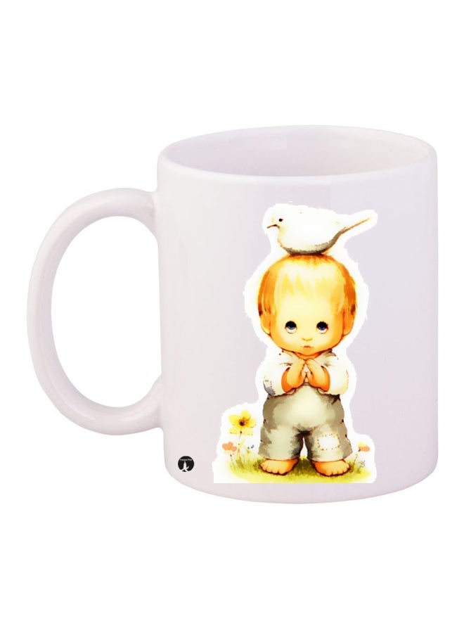 BP Ceramic Coffee Mug White/Yellow