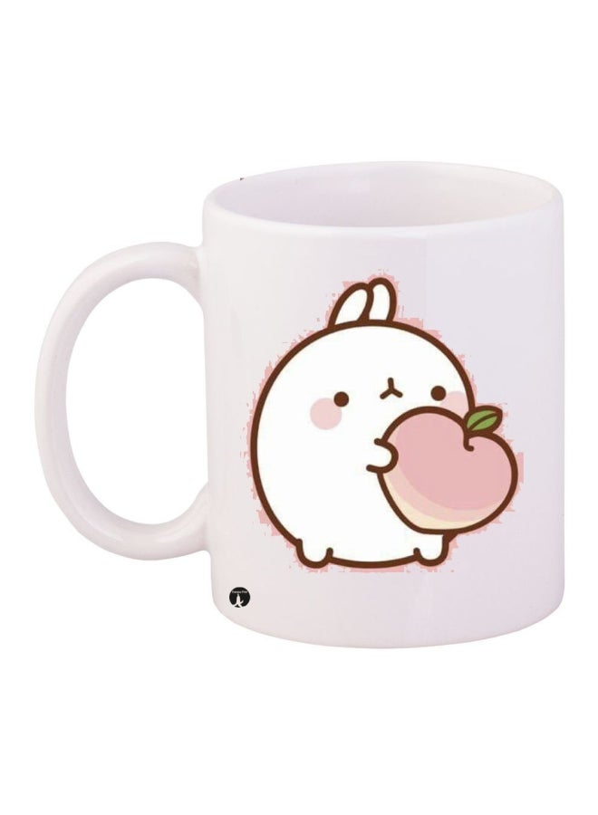 قدح قهوة مطبوع وردي