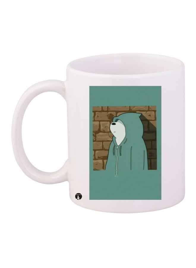 قدح قهوة خزفي أبيض/أخضر/بني