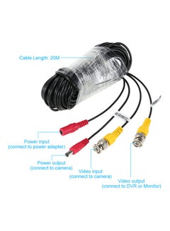 ماركة غير محددة كابل موصل BNC بتيار مستمر مع محولين لكاميرا CCTV DVR أسود  - Image 4