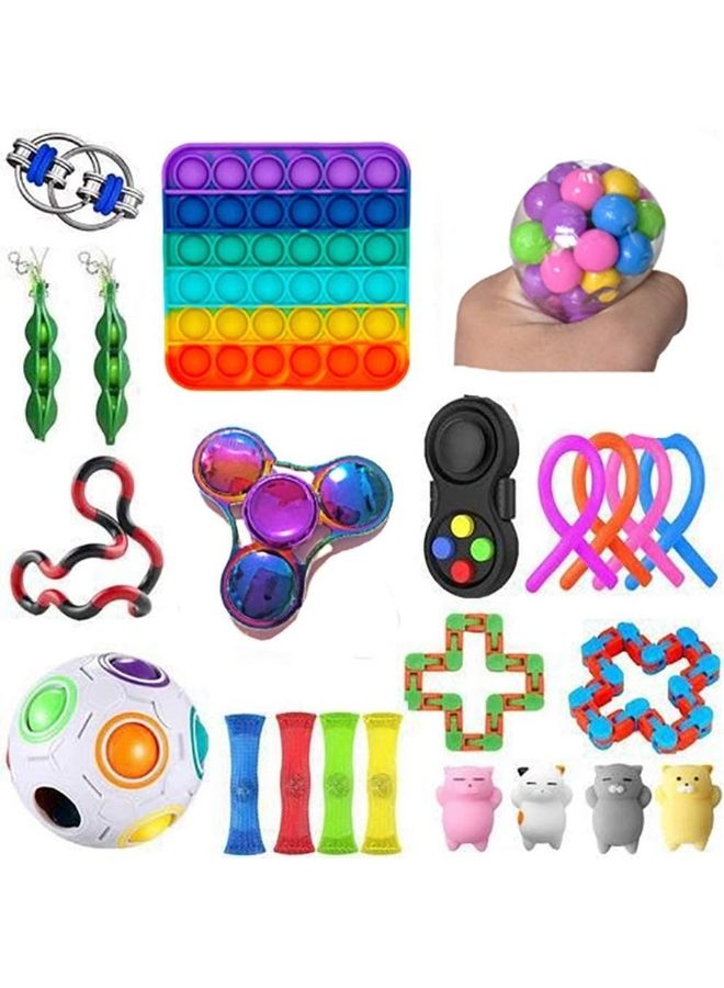 XiuWoo 23-Piece Push Pop Mini Bubble Erogonomic Sensory Squeeze Fidget Stress Relieve Squishy Toy Set - Image 1