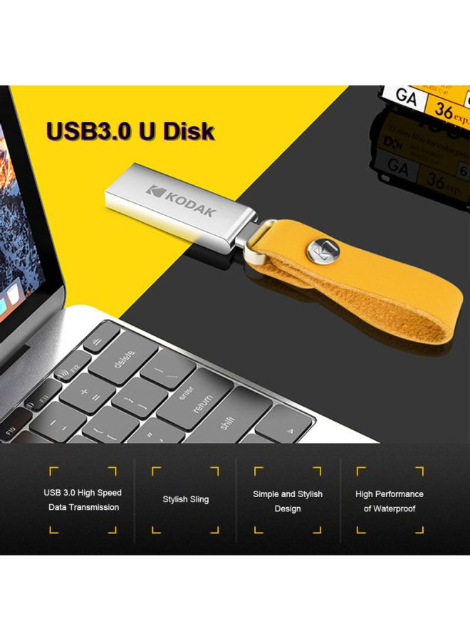 Kodak K123 16GB Metal Portable Waterproof Mini USB3.0 Flash Pen Drive With Sling C6682-16-L Silver  - Image 2