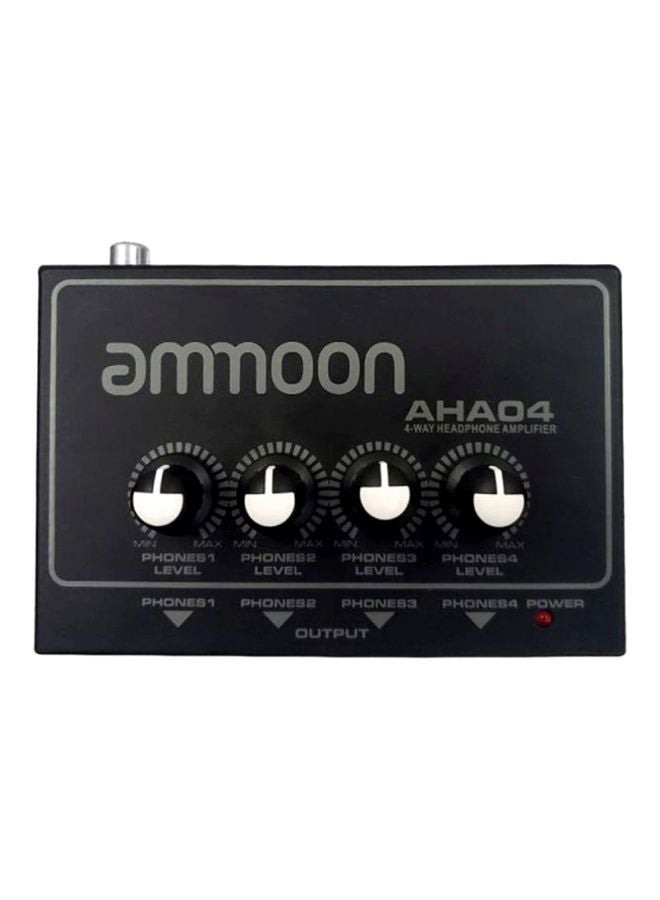ammoon 4-Way Headphone Amplifier AHA04 Black/Grey/White  - Image 1