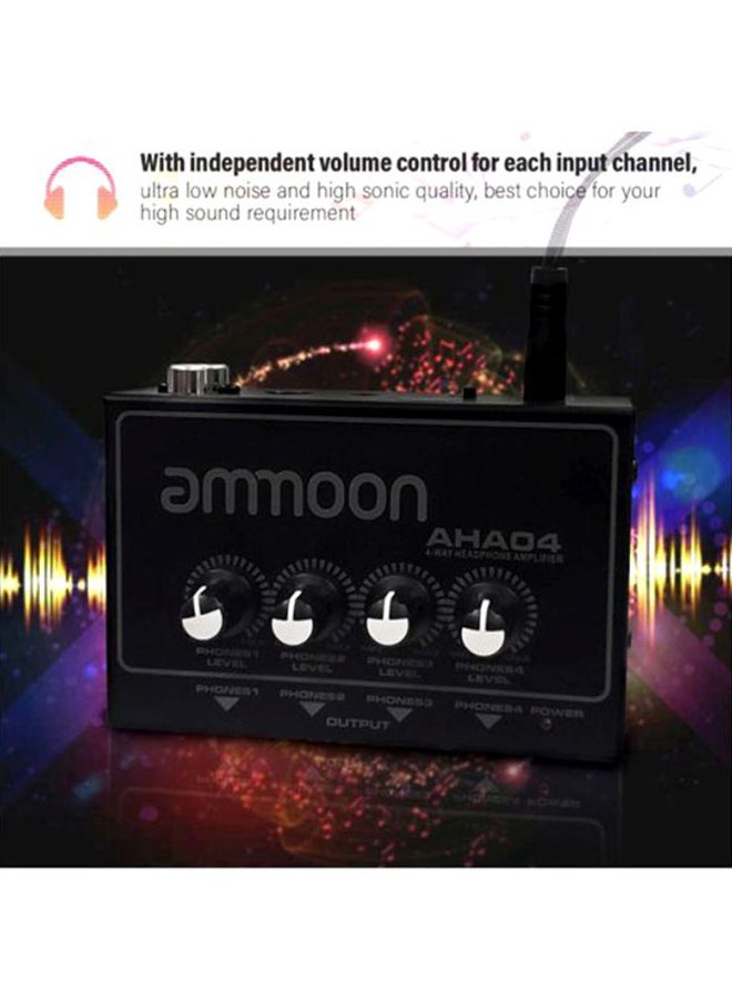 ammoon 4-Way Headphone Amplifier AHA04 Black/Grey/White  - Image 5