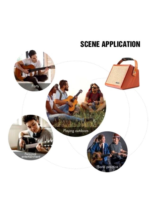 ammoon Portable Acoustic Guitar Amplifier I-5513 Beige/Brown  - Image 5