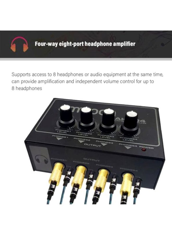 ammoon 4-Way Headphone Amplifier AHA04 Black/Grey/White  - Image 2