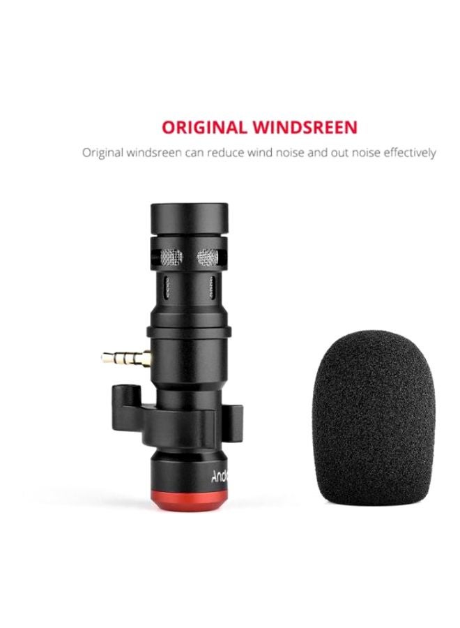ANDOER - Mini Plug-In Smartphone Microphone 1D8145 Black/Red - Image 1