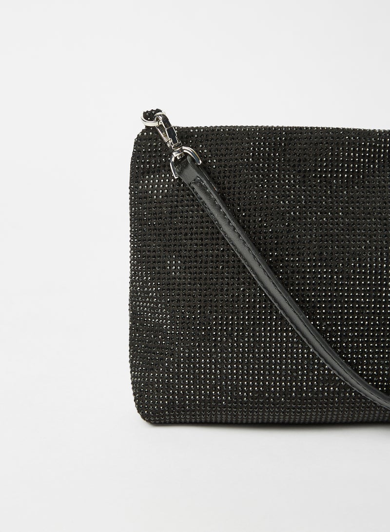 MANGO - Beaded Shoulder Bag Black - Image 1