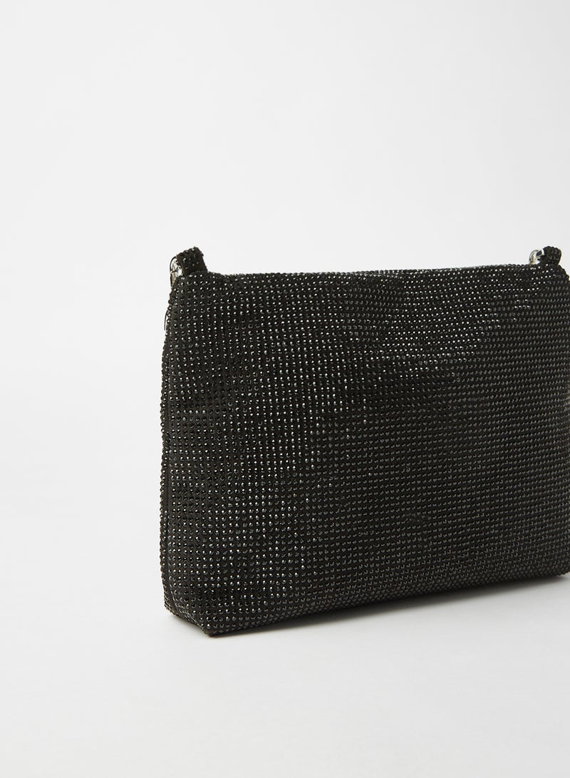 MANGO - Beaded Shoulder Bag Black - Image 1